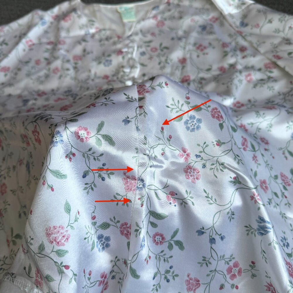 Satin Nightshirt Wildflowers/White Vintage Gilligan O'Malley - Picture 11 of 14